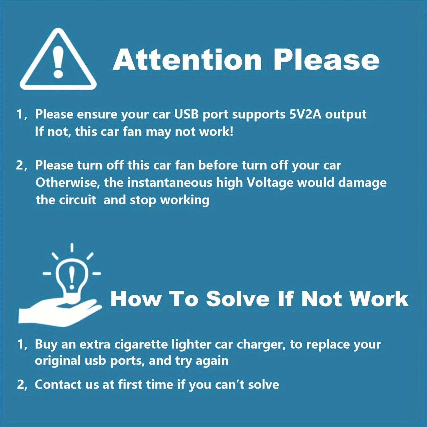 High-Power 360° Dual-Head Car Fan