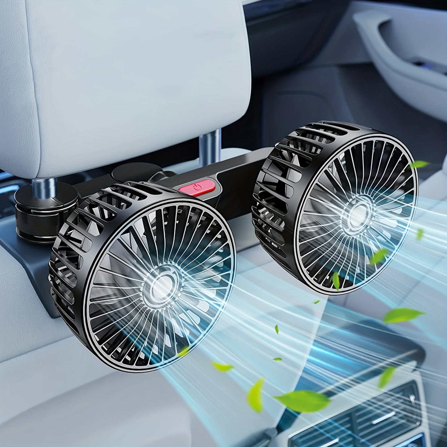 High-Power 360° Dual-Head Car Fan