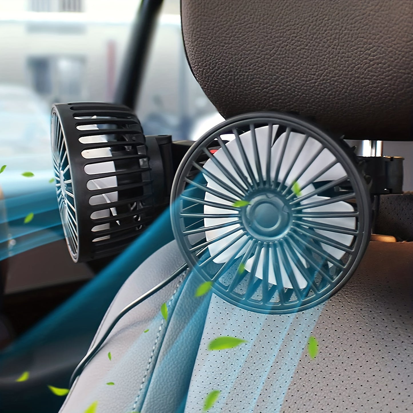 High-Power 360° Dual-Head Car Fan