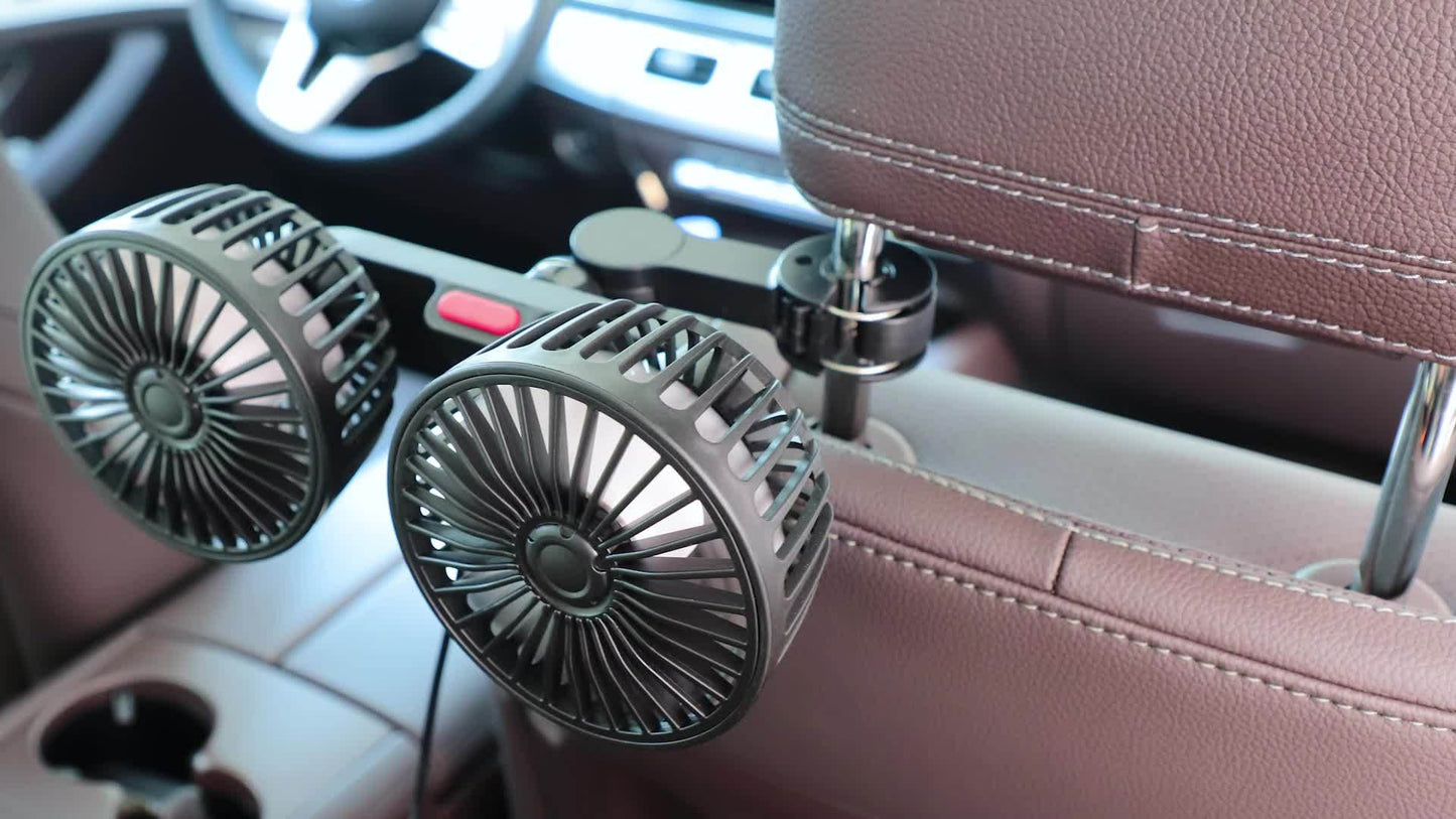 High-Power 360° Dual-Head Car Fan